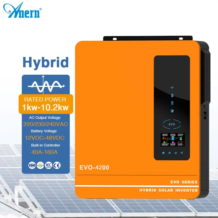Anern High Quality Hybrid Solar Inverter Converter 3kva 24v Frequency Inverter 50hz to 60hz
