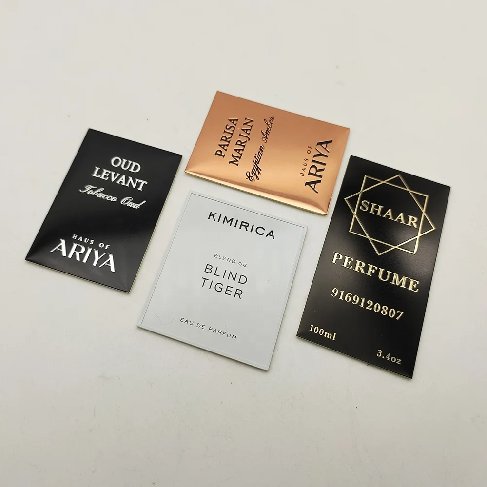 Luxury Style Fragrance Self Adhesive Decals Custom Design Aluminium Relief Logo Metal Labels Sticker For Perfume Bottle Package