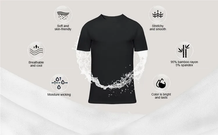 
Byval bamboo spandex t-shirts wholesale blank t shirt bamboo cotton undershirt for men and women 