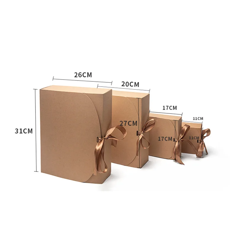 Wholesale Luxury Bespoke Custom Logo Rigid Cardboard Bow Tie Paper Gift Folding Boxes With Ribbon Closure For Wedding Dress