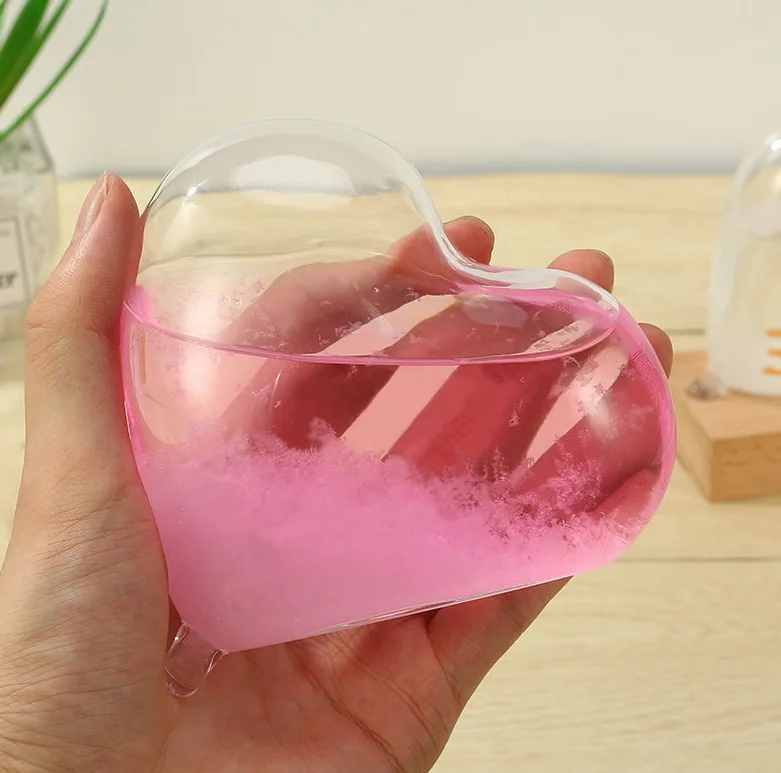 Creative Stylish Anti-Shaking Desktop Home Decoration Crafts Weather Forecast Predictor Heart Shape Storm Glass Bottle Barometer