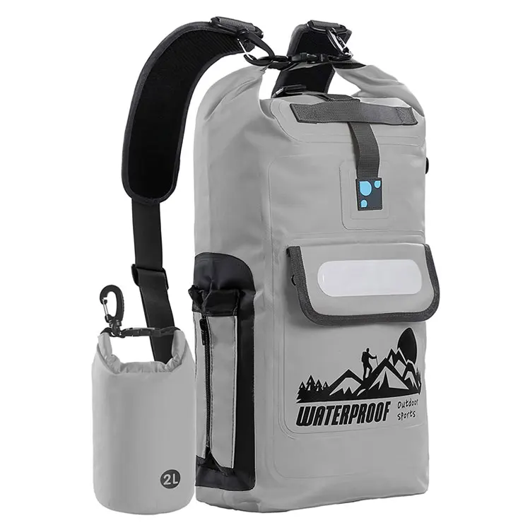 Kayaking boating dry back pack outdoor, 500D waterproof dry tarpaulin backpack with shoulder strap