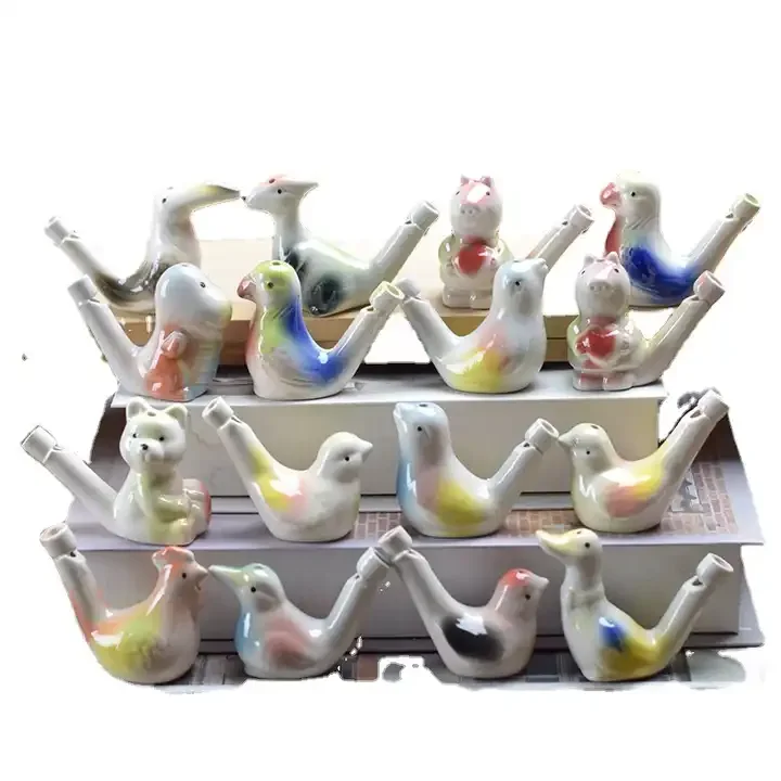 Cute Whistle Children Music Flute Ceramic Ocarina Water Bird Whistle