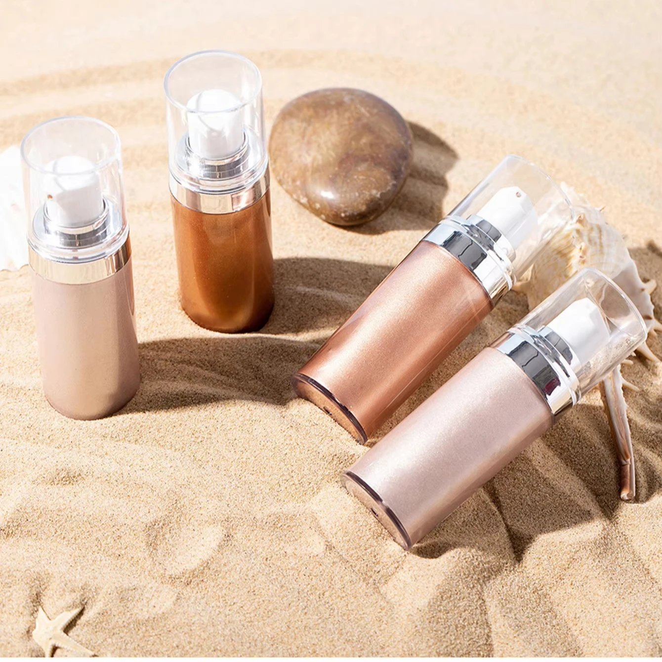 MLM Custom Makeup All -Over Body Face Shimmer Cream Body Tanning Bronzer Face Vegan Body Glitter Long Lasting Liquid Highlighter