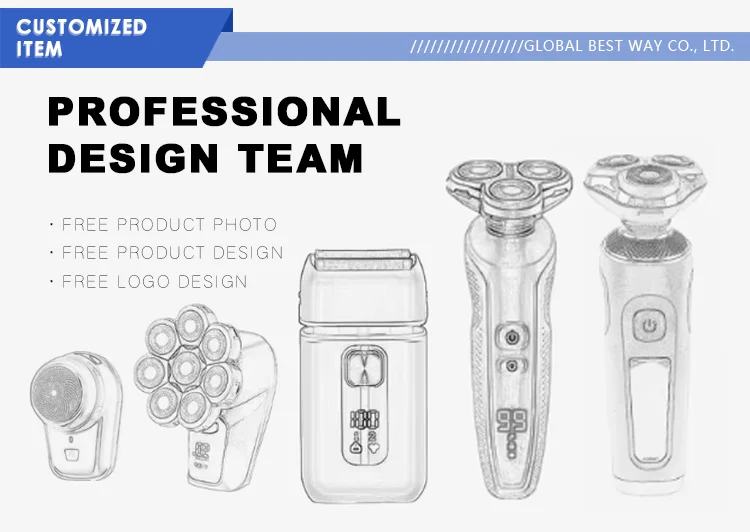 Factory Custom Body trimmer Multifunctional Bald Head Shaver Electric Rechargeable Waterproof Rotary Electric hair trimmer Men