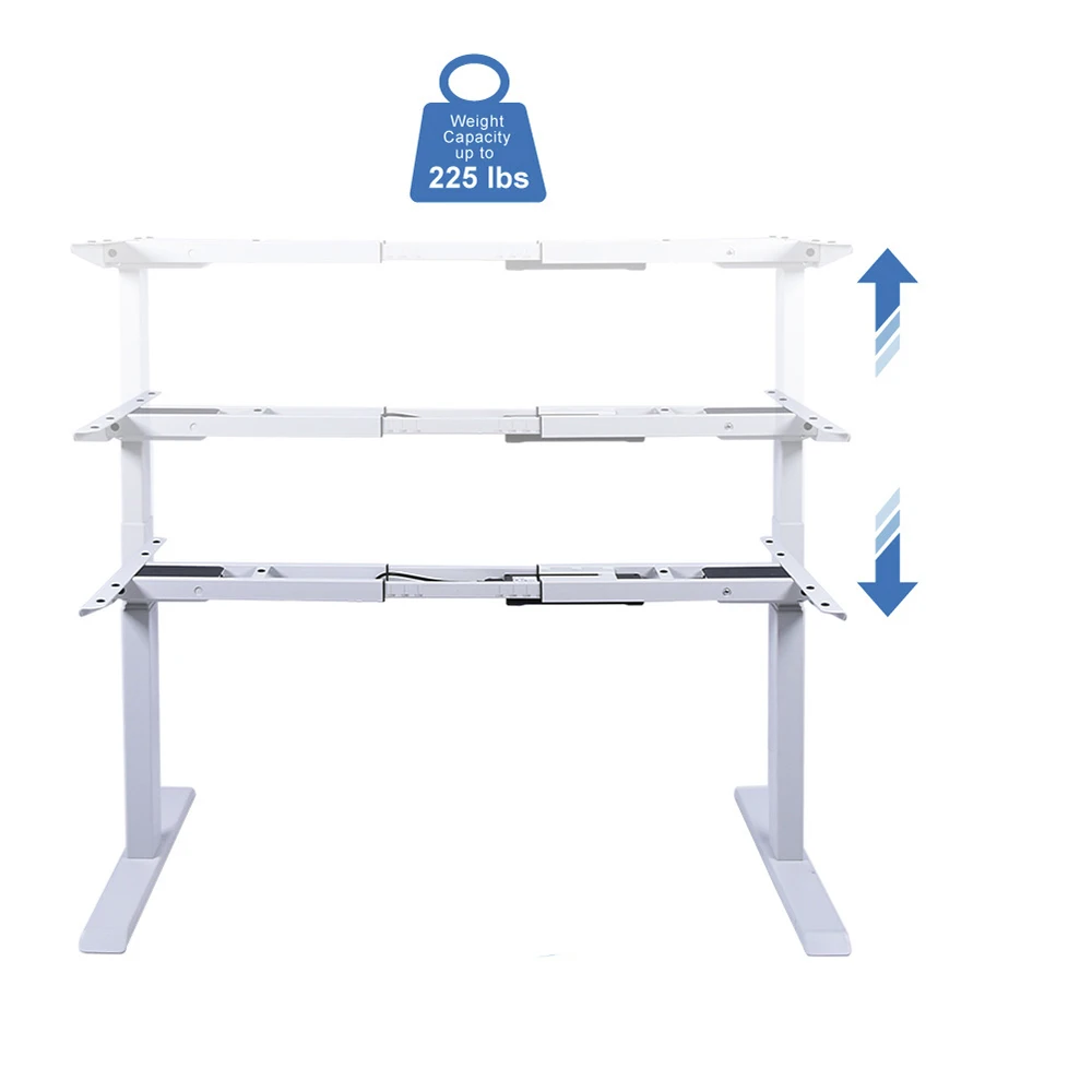 Factory Price Metal Iron Height Adjustable Lifting Working Dual Motor Computer Table Desk Office Furniture Modern