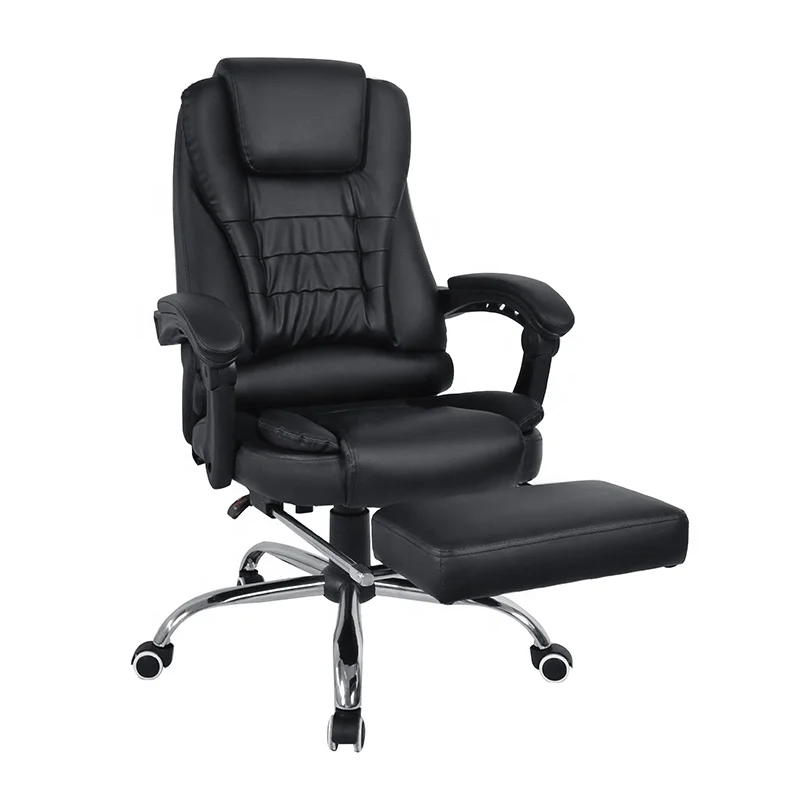 Y-2568 wholesale pu leather boss management heated massage office chair  with footrest and wheel