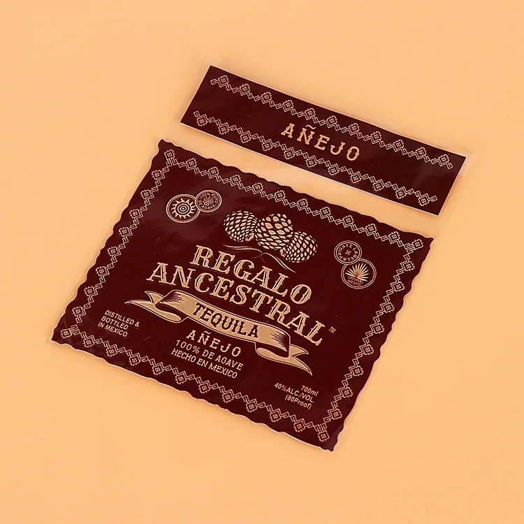 Custom private thermal wine bottle label shiny waterproof label sticker