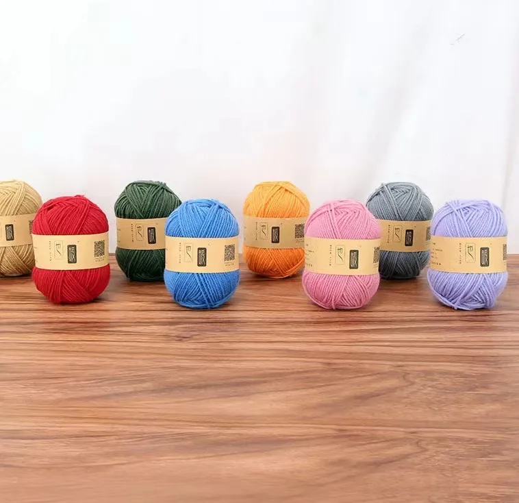 wholesale various colors soft diy thick 4ply crochet baby yarn milk cotton yarn for hand kntiing sweater hat scarf