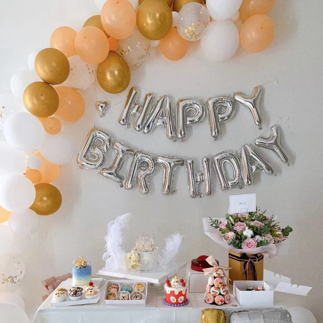 Hot sell Decoration Balloon Happy Birthday Wedding Masquerade Party Supplies 16 inch gold/silver/rose gold/blue number balloons