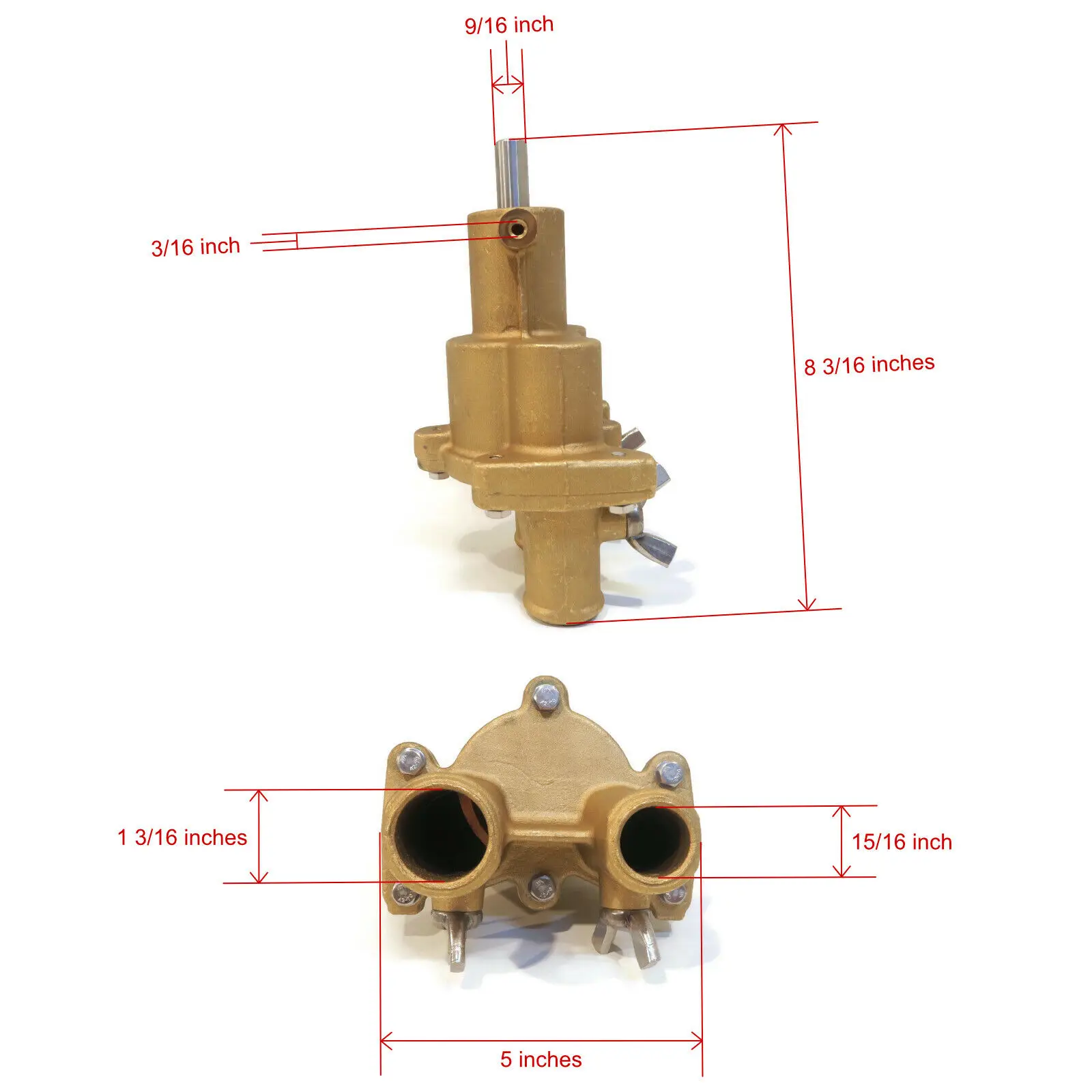 ALL METAL without pulley  Raw Sea Water Pump 4.3L 5.0L 5.7L 350 mag mpi 46-8M0139995