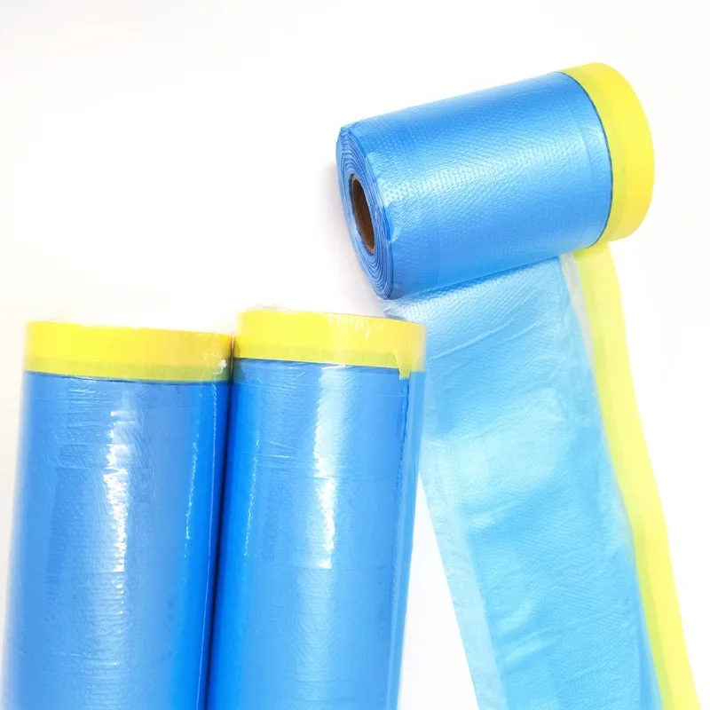 Factory wholesale masking film tape crepe paper heavy duty tape heat resistant automotive paint masking film for decoration