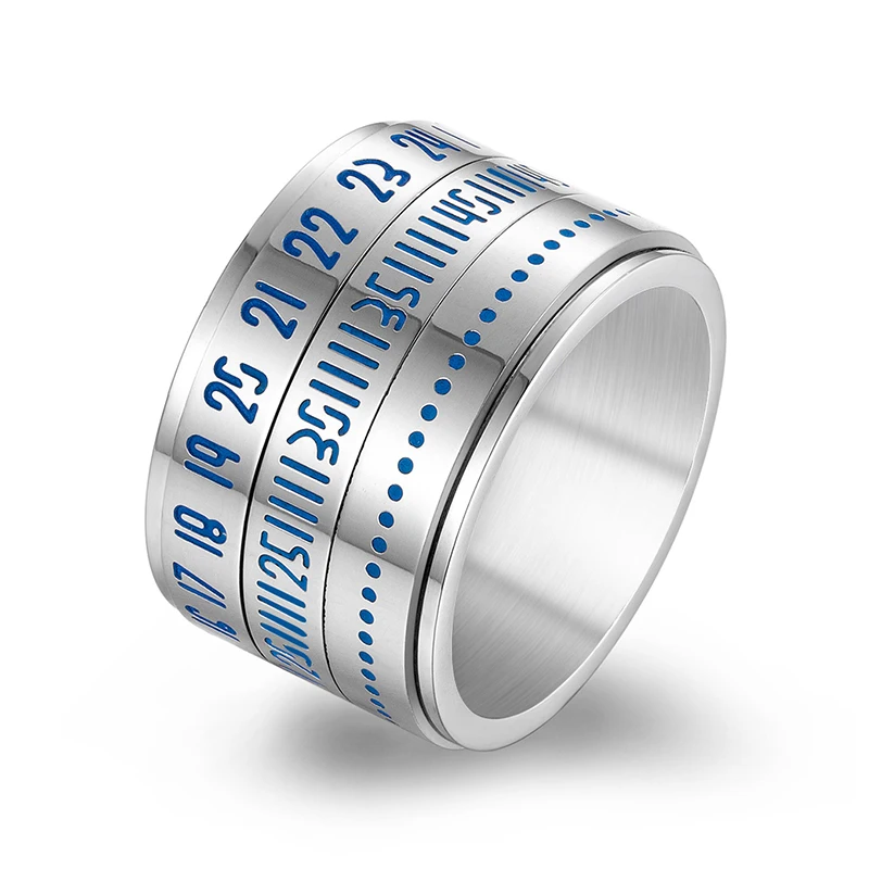 
Creative luminous time ring jewelry women stainless steel custom ring for men 
