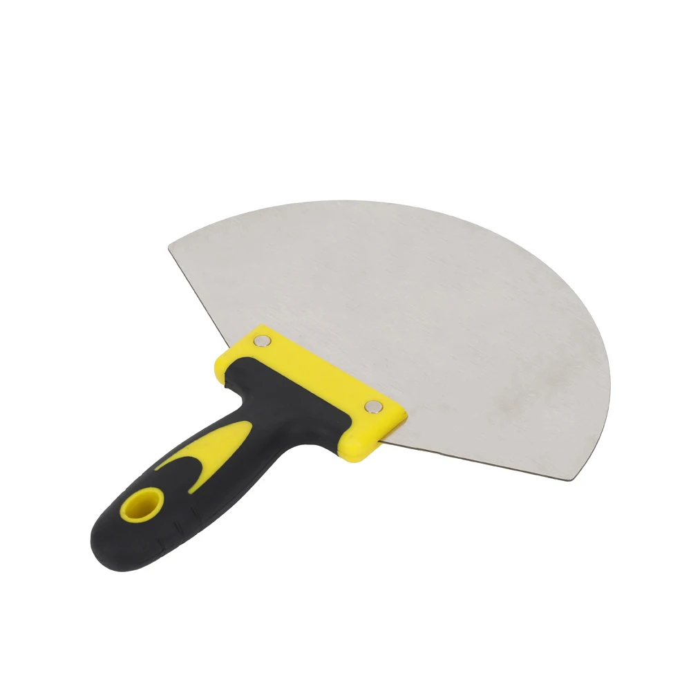 Hot Selling Bracket Scoop Yellow And Black Rubber Handle Double-Side Mirror Polished Metal Blade Putty Knife Scraper