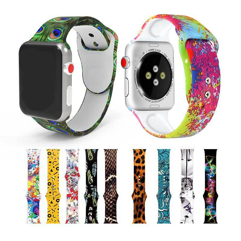 Ремешок спортивный силиконовый для iWatch apple Watch se 6 5 4 38 мм
