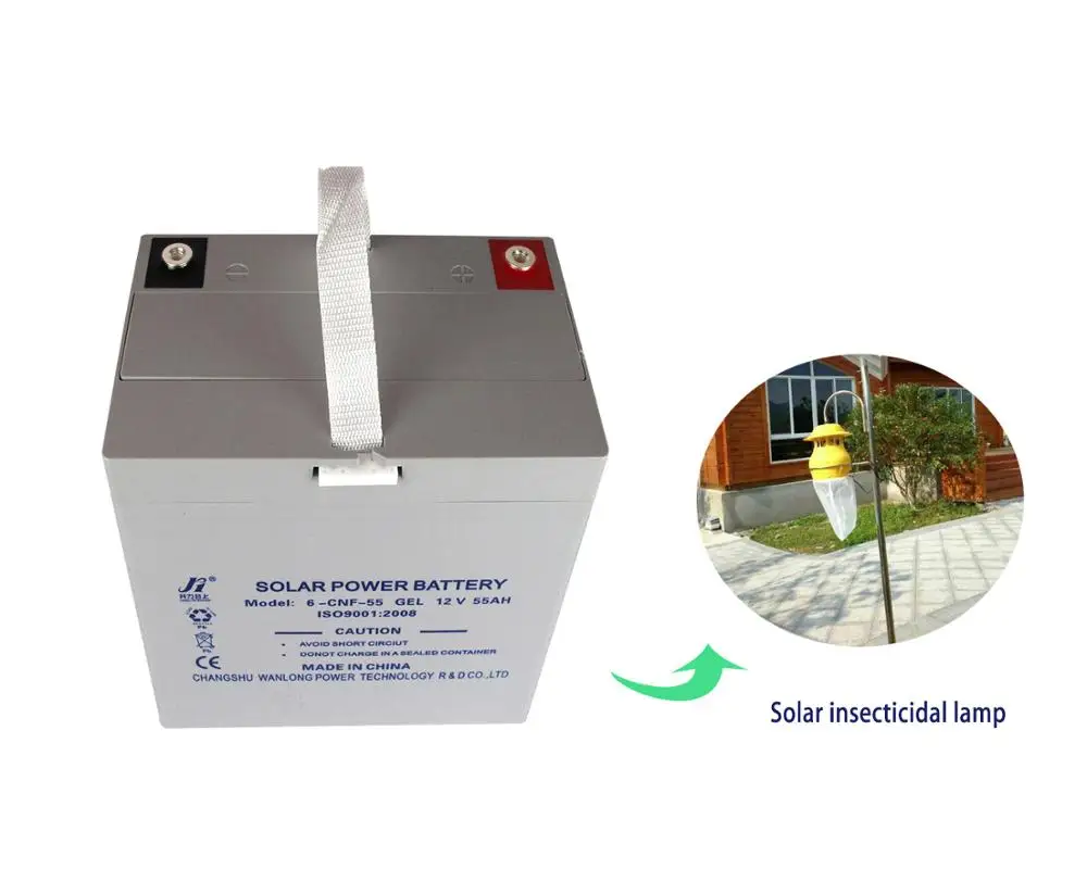 the solar battery for 12v55ah gel UPS long life deep cycle batter