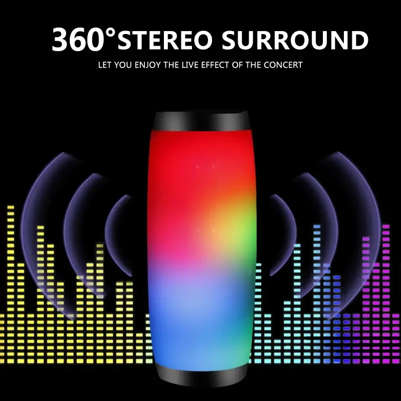 Wholesale TG157 led flashing bt speaker 1200mAH full range hybrid vibration sound waterproof portable outdoor wireless speaker