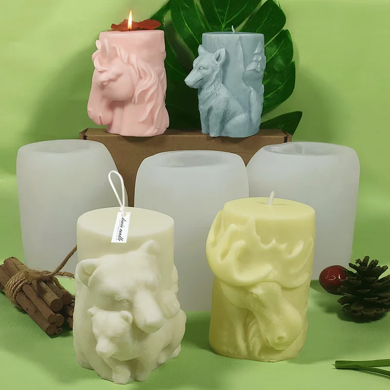 DIY Homemade Silicone Candle Mold Resin Animal Shape Cake Tool for Candle Making