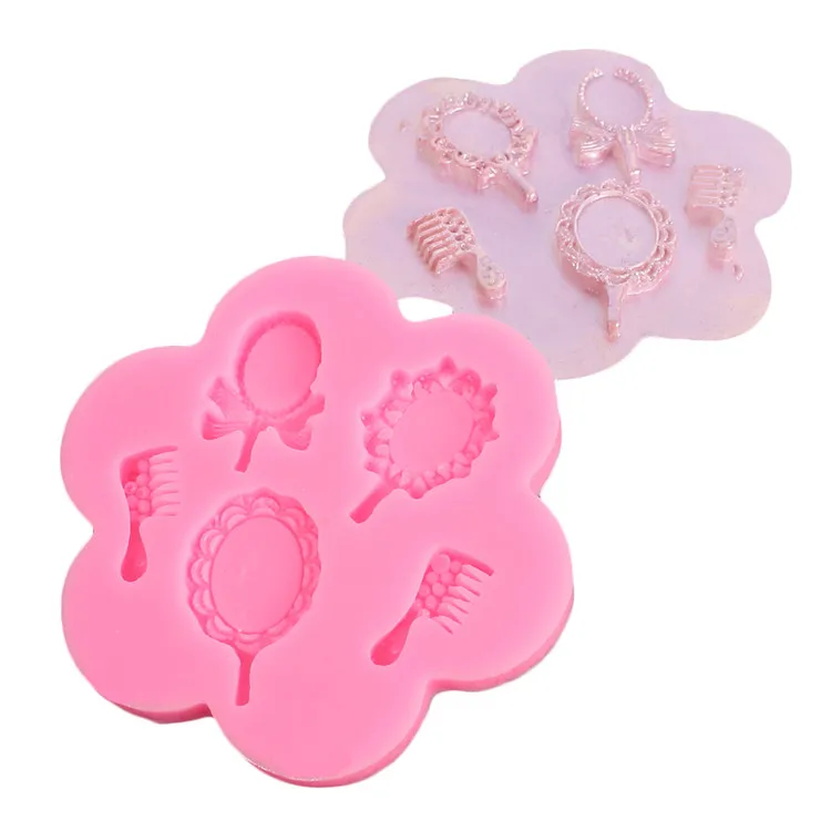 
3D New Mirror Comb Cake Silicone Mold Cake Decorating Tools Chocolate Fondant Sugarcraft Baking Tools DIY Mould 