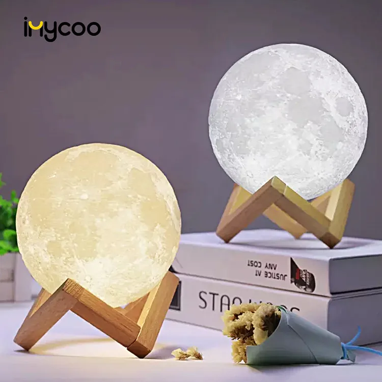 IMYCOO Best Seller Rechargeable Table 3D Moon Led Night Light For Home Custom Logo Mini Sunset Decoration Lamp For Bedroom