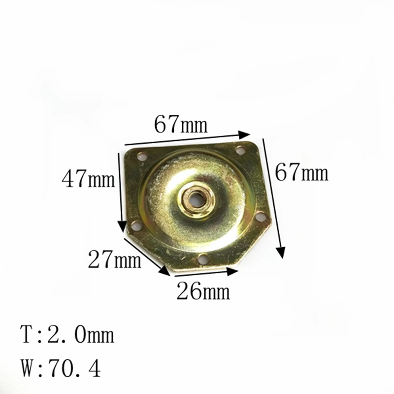 Leg Mounting Plates, Furniture Leg Attachment Plates T-Plate Sofa Legs with Hanger Bolts for Furniture Sofas