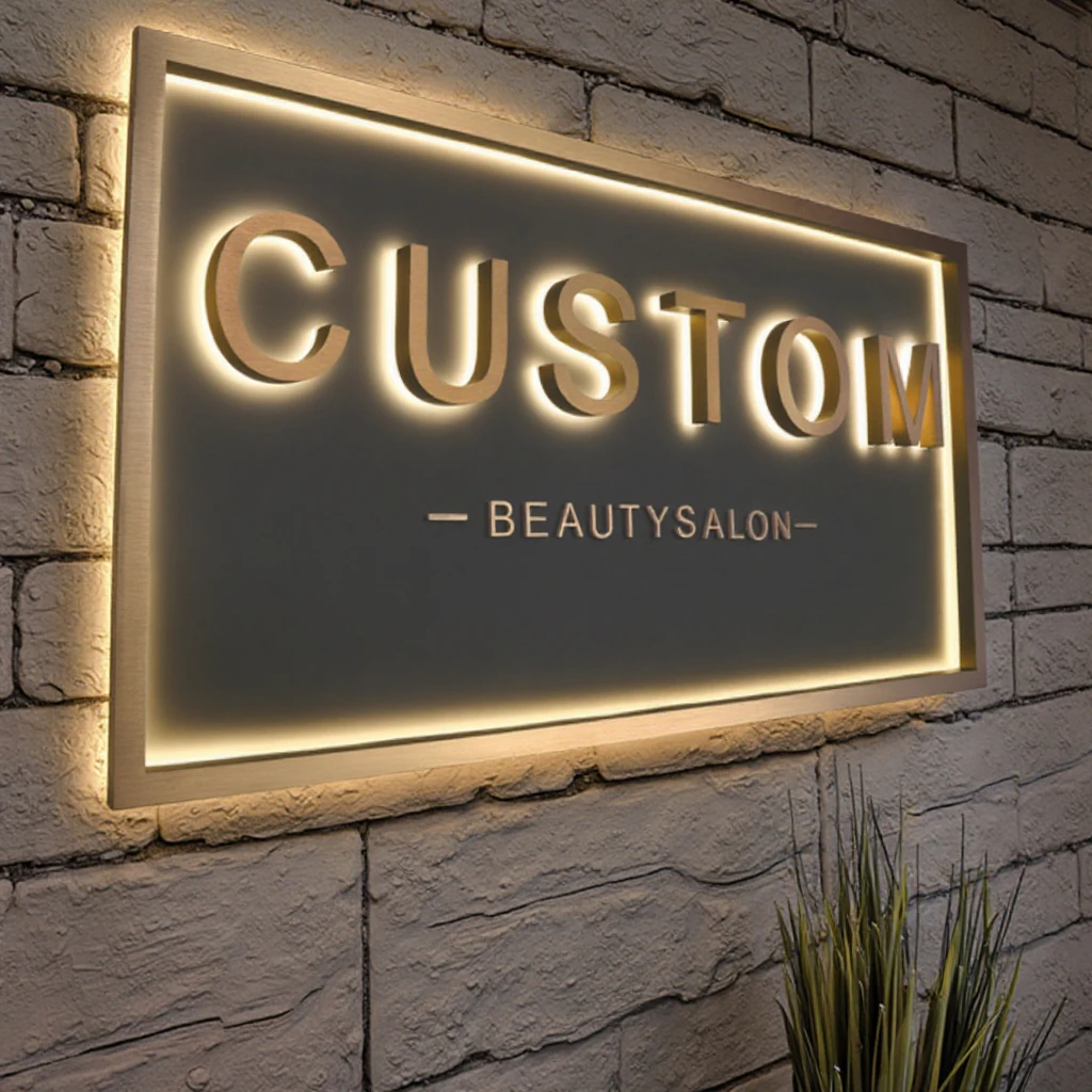 Custom Store Company Brand Logo Letter Sign Backlit Business Led Channel Signs for Beauty Salon Business