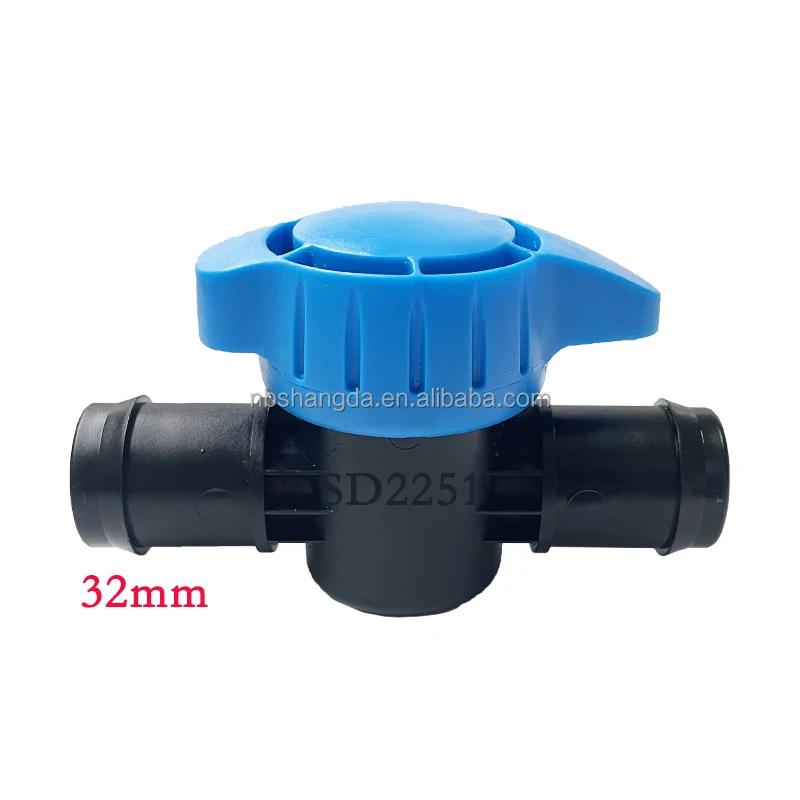 25mm 32mm Big Size Drip Irrigation Plastic Barb Mini Valve For PE Pipe