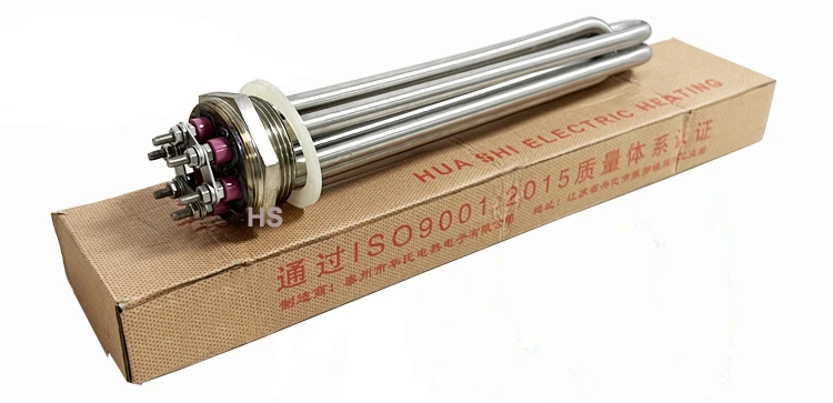 Нагревательный элемент DN40 DN50 для промышленного резервуара для воды 1,5 дюйма 2 дюйма, Электрический трубчатый нагреватель, погружной нагреватель с винтовым нагревателем