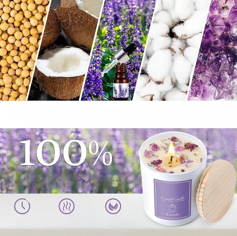 holiday gift customized logo soy scented crystal stone candles/candel luxury