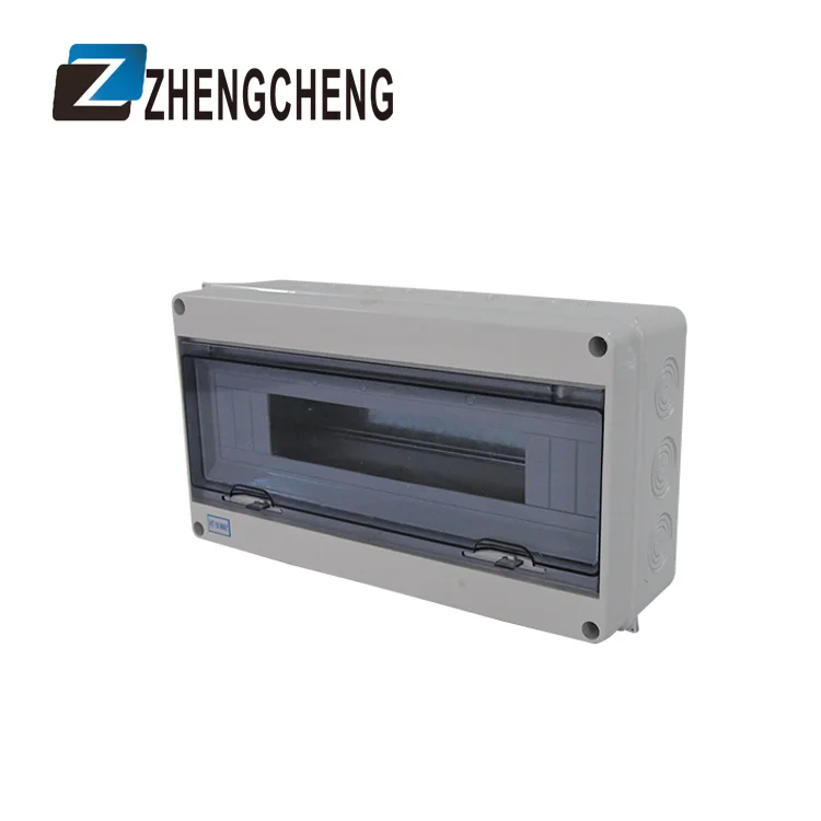 ZCEBOX Pvc 18 module 1 row Waterproof Distribution Box enclosure surface waterproof electrical boxes outdoor
