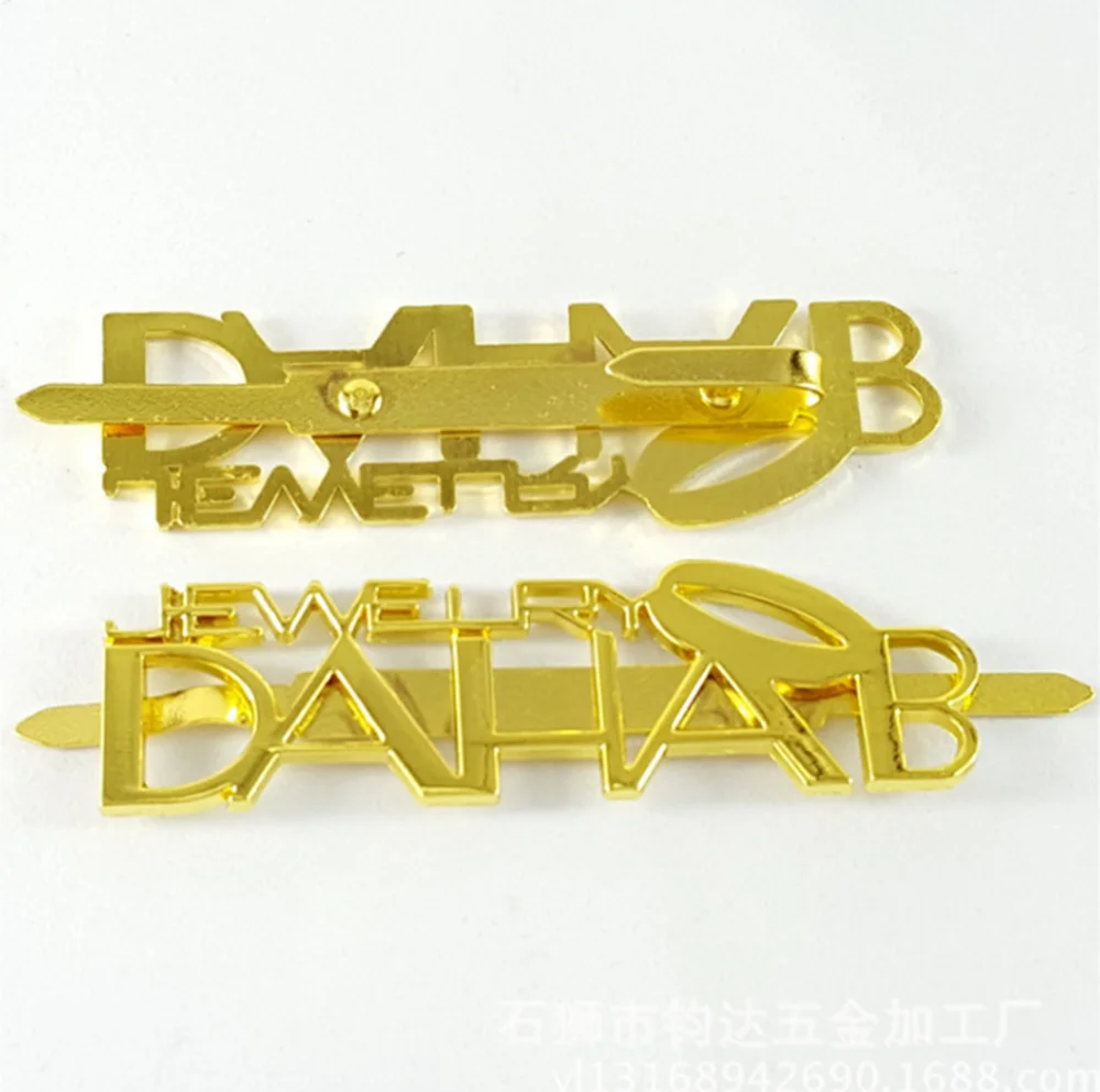 
Custom Metal Plate Gold Plating Nameplate for Furniture Bags Label Tags Nametag 