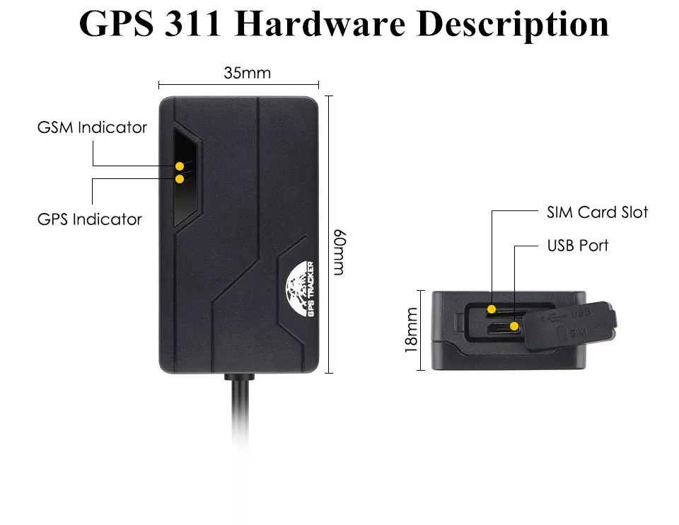 Устройство отслеживания GPS GSM GPR с движением гео-забор сигнализация превышения скорости устройство для автомобиля GPS-устройство
