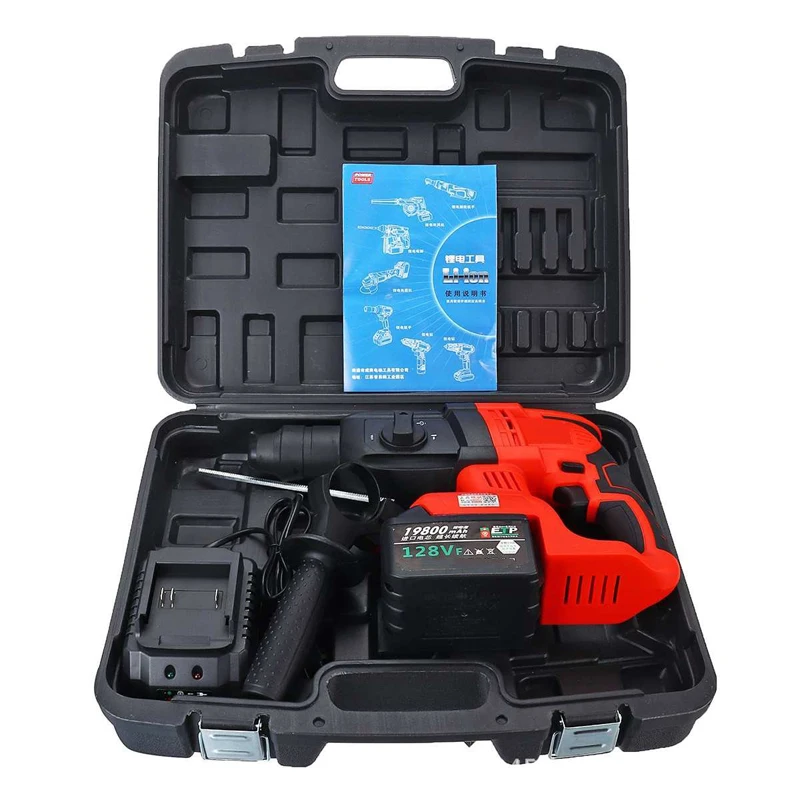 Hot Sale Rotary Cordless Hammer Drill Model MQ0104 Functions 26mm Max Black Accessories Blue OEM Customized Box Power Packing