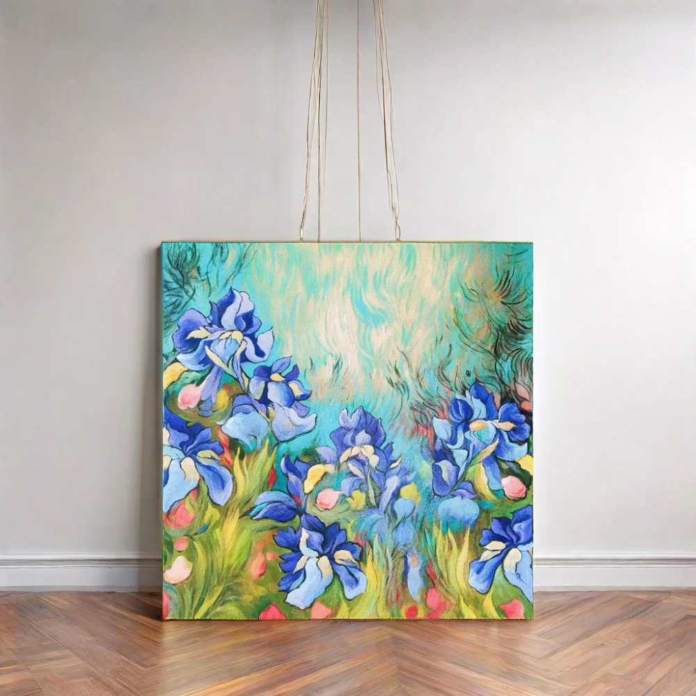 100% Handpainted Textured Flower Painting abstract oil painting for Home Bedroom Wall Decoration