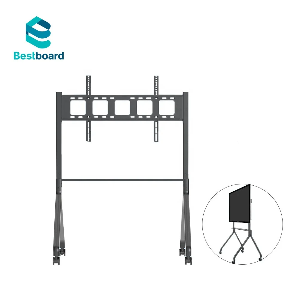 
Bestboard Height Adjustable Mobile Stand TV Stand for Electronic Whiteboard and Commercial Display From 55inch to 110inch 