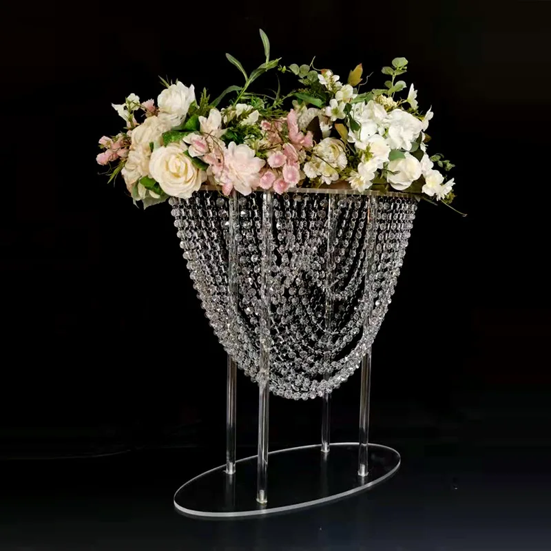Flower Chandeliers Acrylic Flower Stand Crystal  Table Centerpiece Aisle Road Lead Party Decor Acrylic Wedding Centerpieces