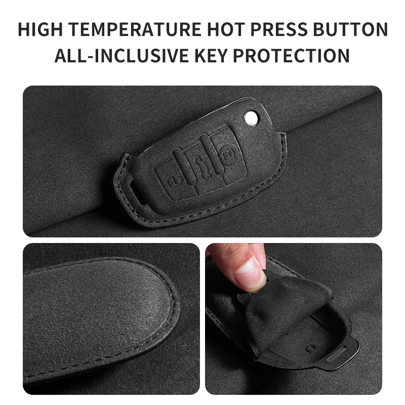 Three Color Options Soft Texture Car Key Cover in Fur Material for Audi
