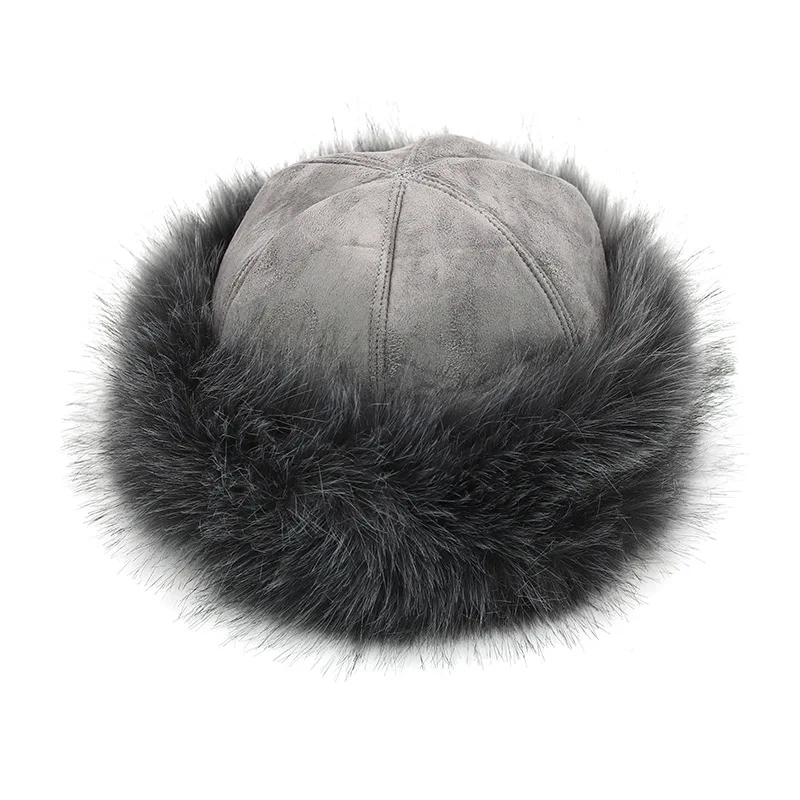 Mongoloid suede Fluffy faux fox fur hat fur hat for men and women winter thickened warm hat