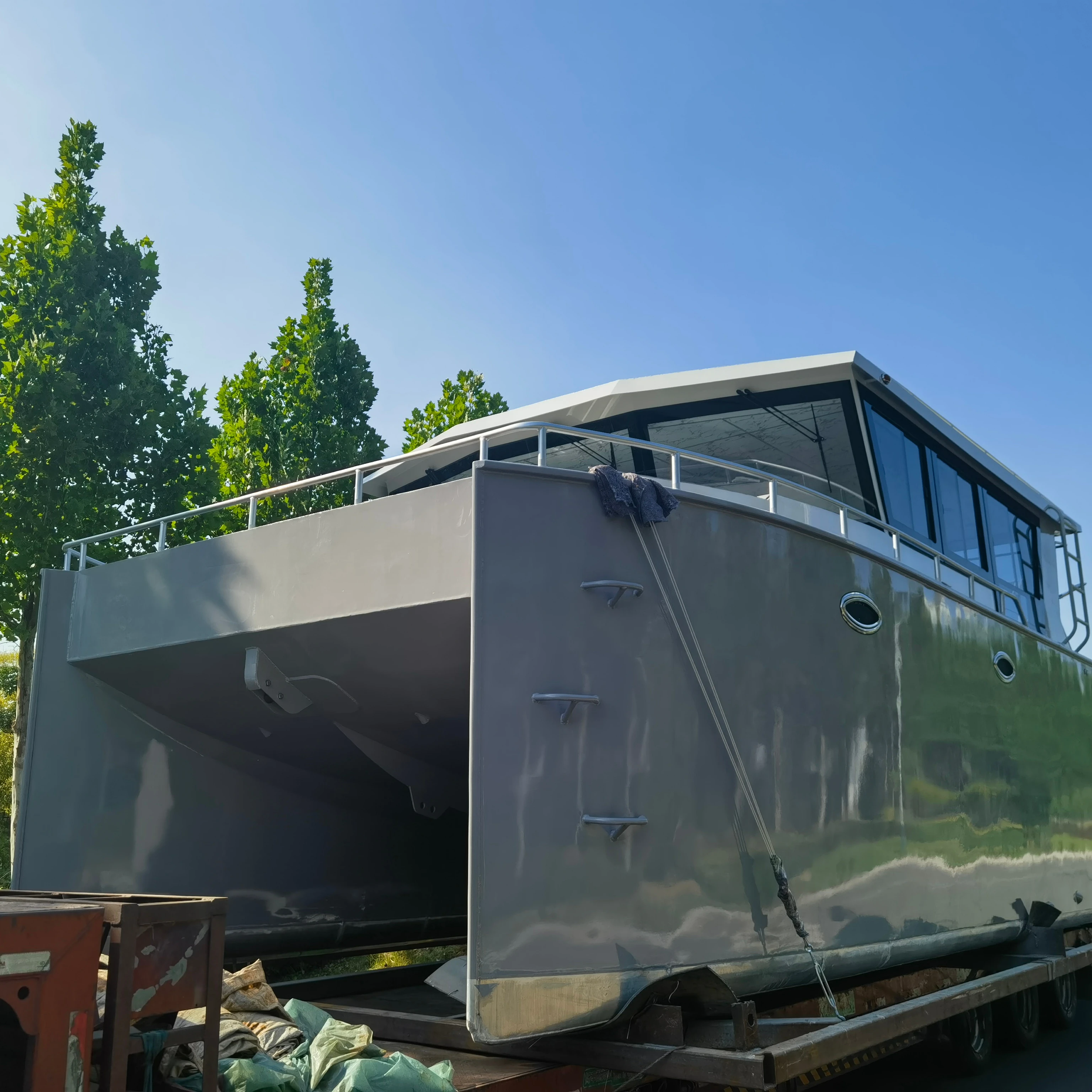 Aluminum Ocean Yacht Speed Boat 10m Catamaran Welded Aluminium Fishing Boat for sale