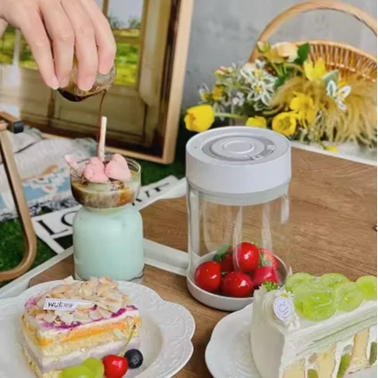 Smart Auto-Vacuum Suction Canister Airtight Storage Jars for Herb Food Storage & Container