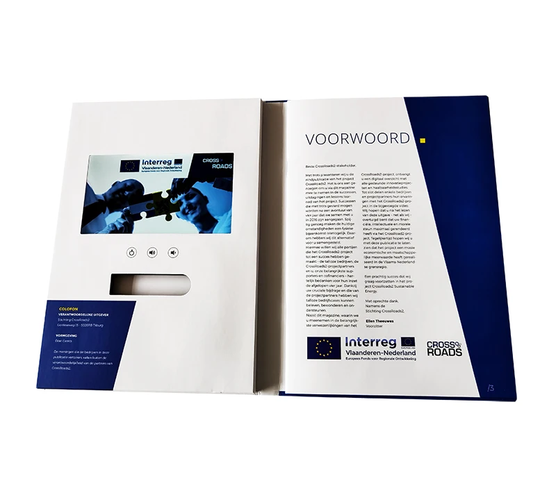 OEM manufacturer A6 A5 A4 7 inch 10 inch touch media player LCD advertising booklet paper crafts marketing Lcd video card book