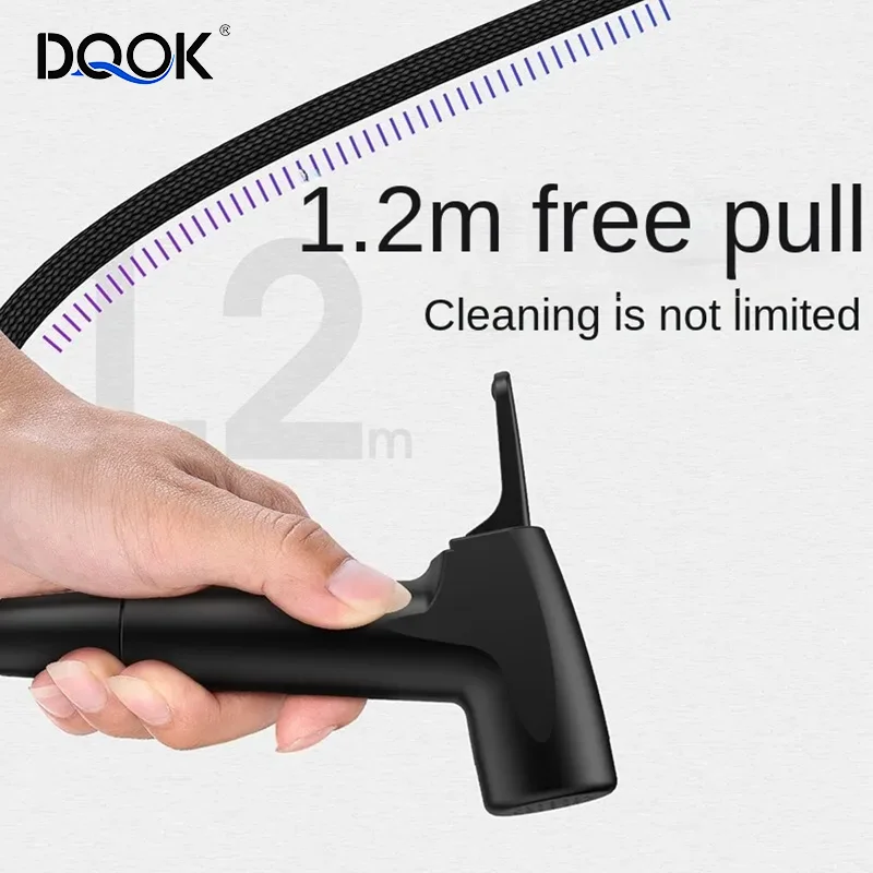 Automatic Switching 2 Functions Matte Black Kitchen Sink Taps Pull Out Sprayer Hot And Cold Kitchen Faucet