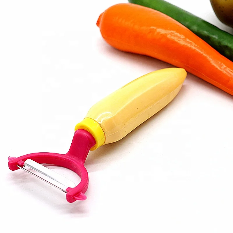 Ergonomic banana shape handle manual y vegetable potato fruit peeler slicer