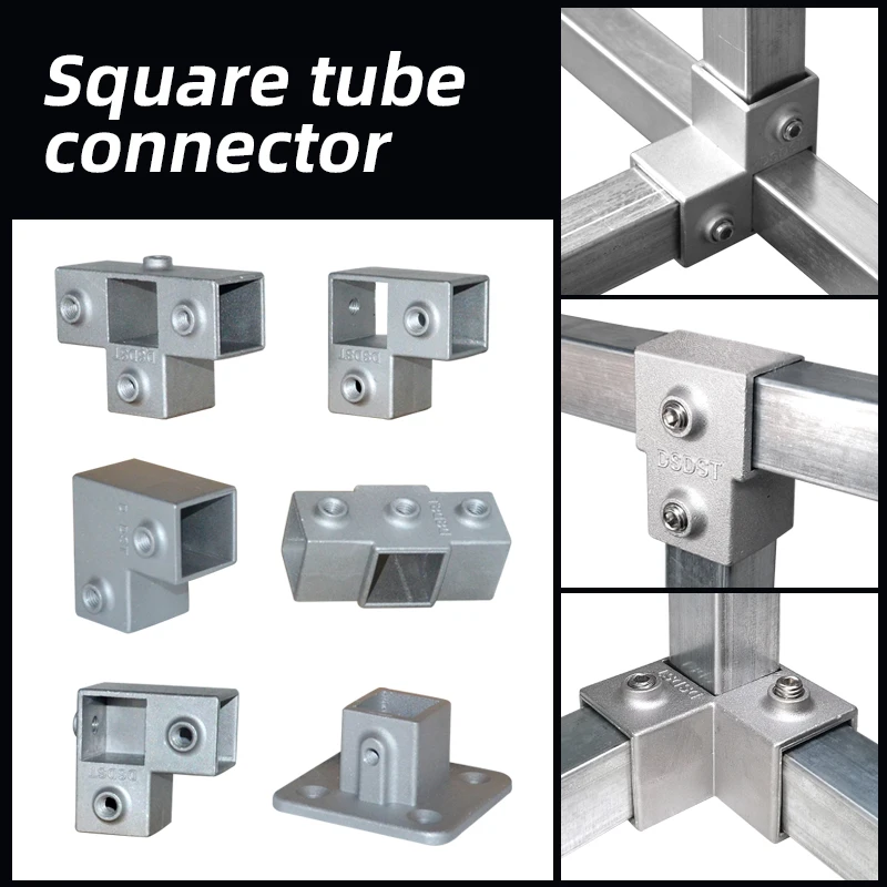 Square Tube Connector Aluminum 25mm Connectors for Tubes Bracket Plug End Forming 5 Way Corner Joint Square Tube Connector