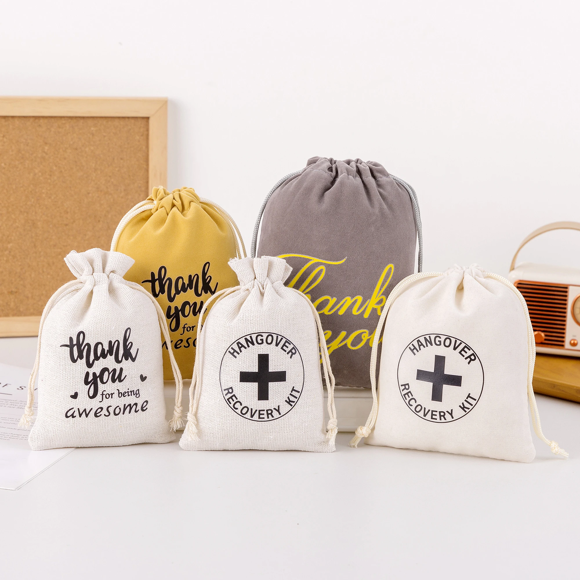 clear thank you bags organza velvet burlap linen bag with ribbon for bags