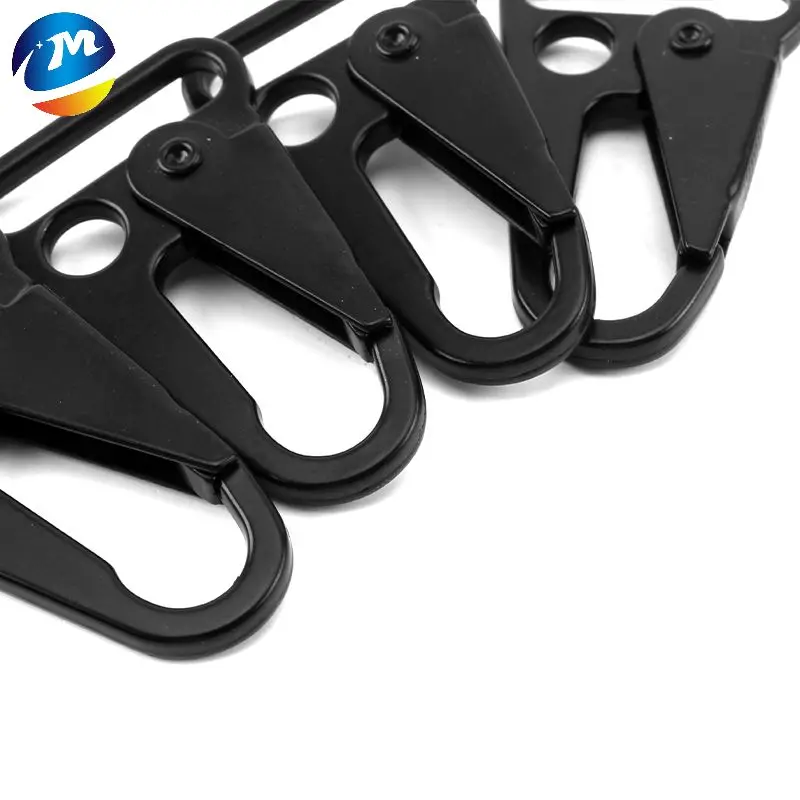 Factory Supply Black Snap Hook Buckle 25mm Outdoor Carabiner Hook HK Sport Metal Olecranon Snap Clasp