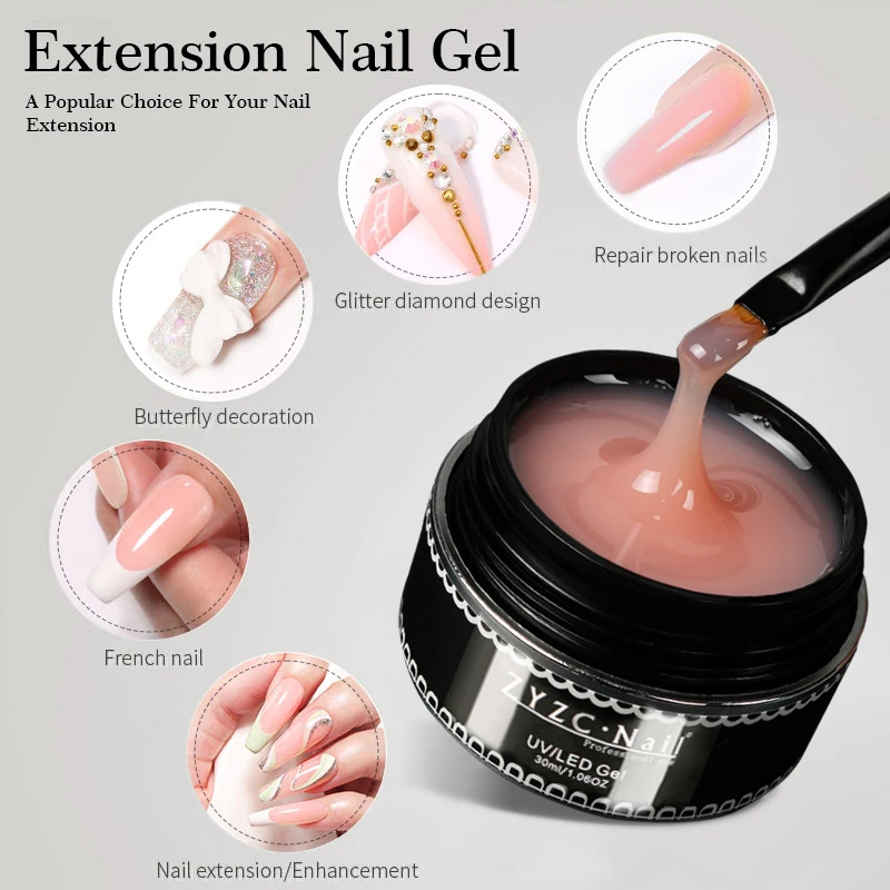 OEM Nail Extension Gel Kit With Base and Top Coat Slip Solution PolyGels Nail Kit Set