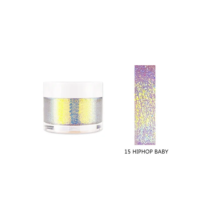 Sparkling Girls Biodegradable Light Blue Platinum Lip Gel Glitter Chunky Reflective UV Body Chameleon Glitter Gel for Kids Hair