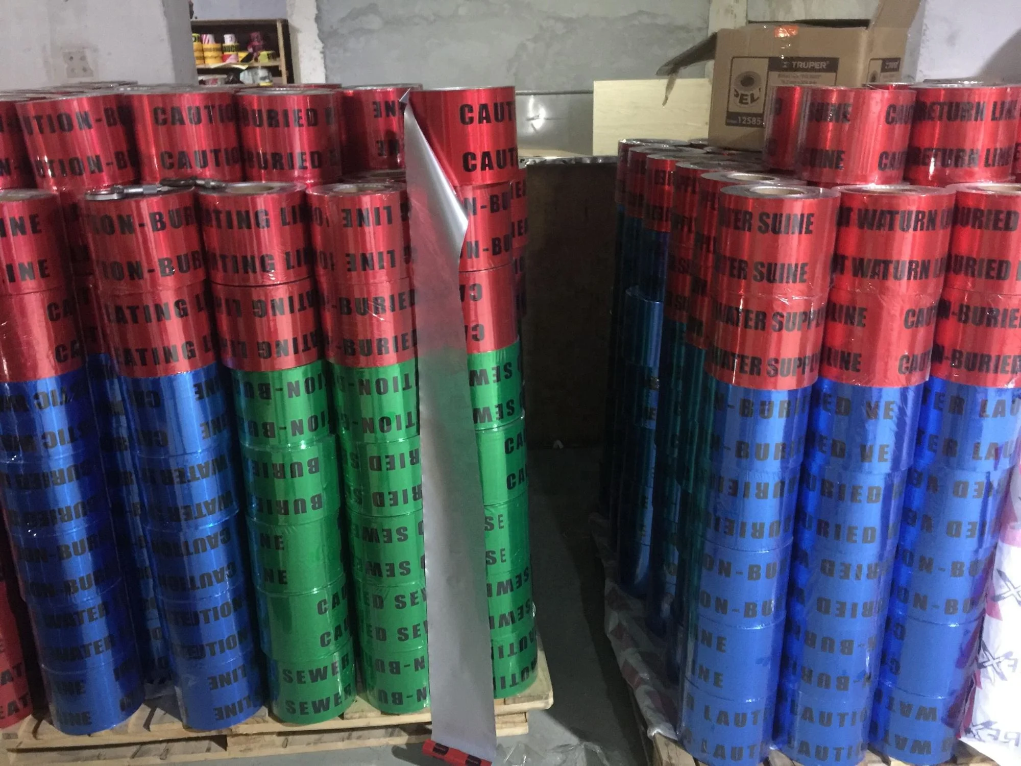 Underground utility protection Fiber Optic Cable Below Tape Aluminium Foil safety warning Tape marking