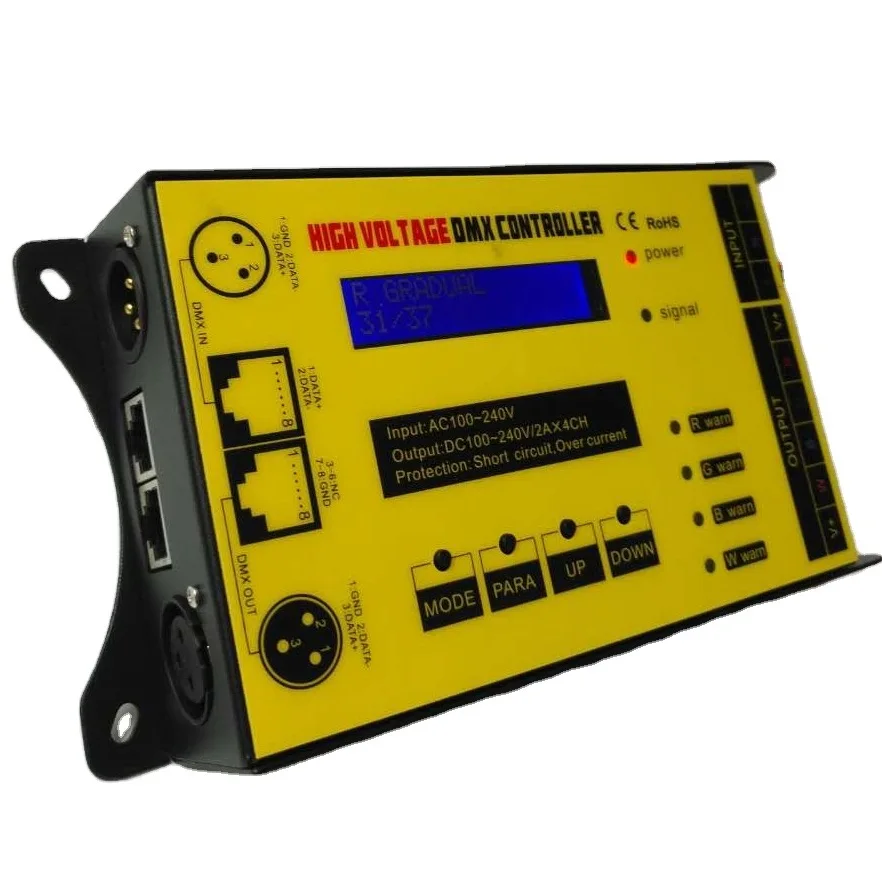 110V 220V 4 Channel LED RGBW DMX decoder with short circuit protection for Stage lighting control system